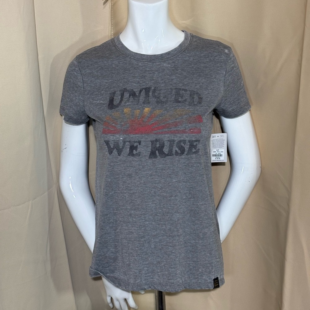 NWT Lucky Brand Gray Venice Burnout Tee